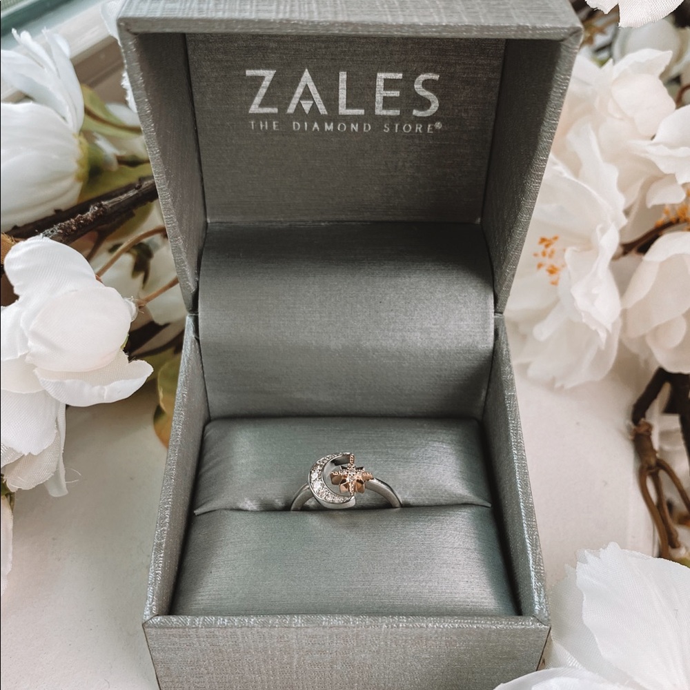 Zales 1/6 CT. Ring in Sterling Silver and 10K Gold